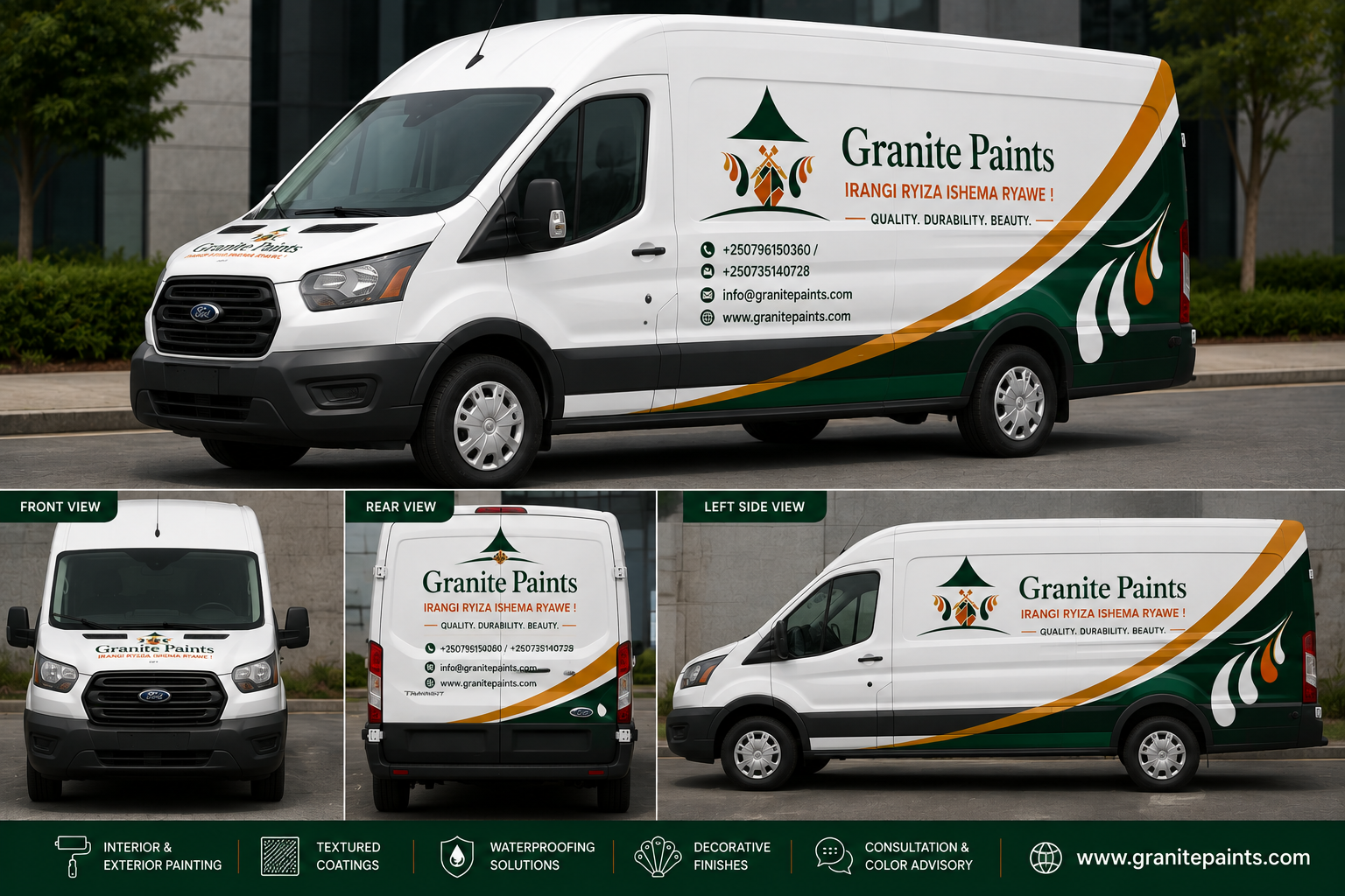 Granite Paints branded Ford Transit van