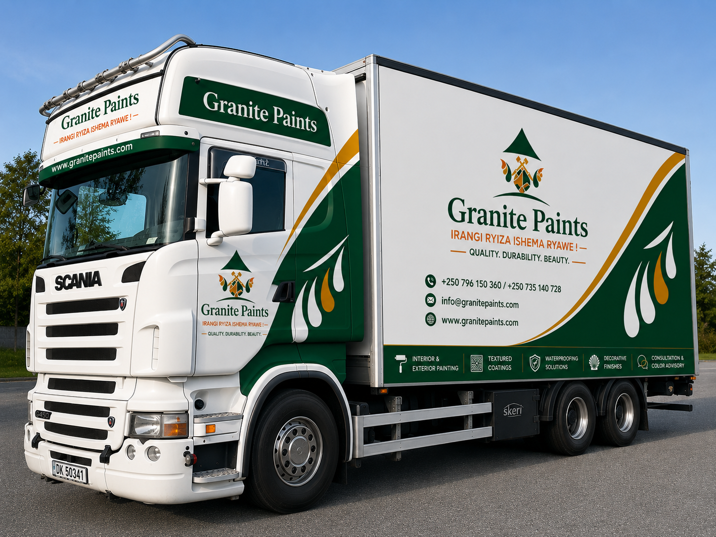 Granite Paints branded Scania truck