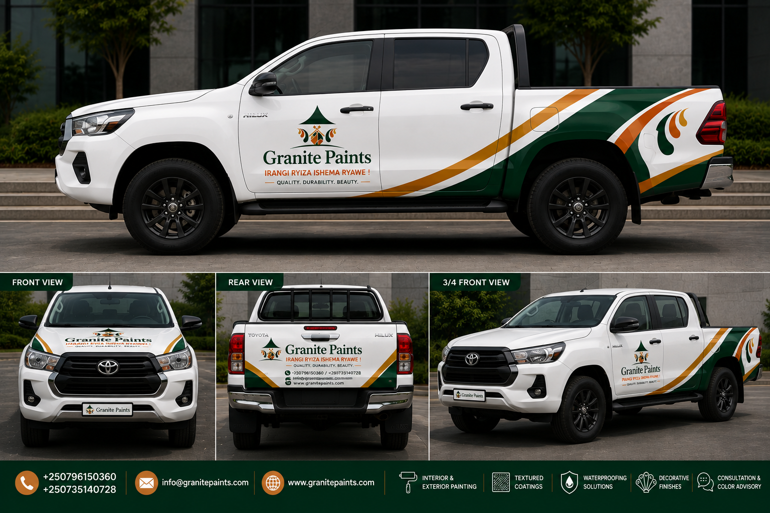 Granite Paints branded Toyota Hilux pickup